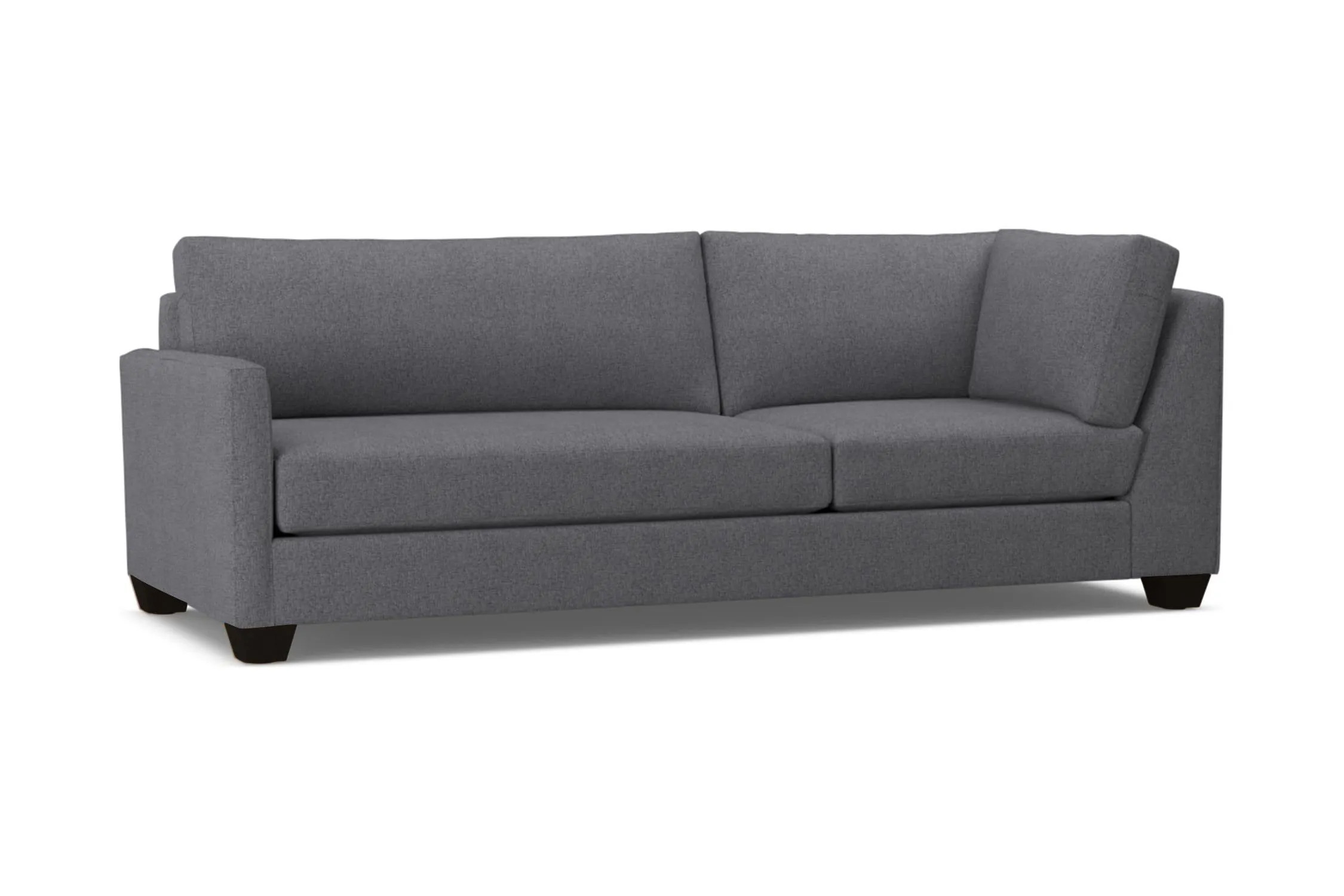 Tuxedo Left Arm Corner Sofa :: Leg Finish: Espresso / Configuration: LAF - Chaise on the Left