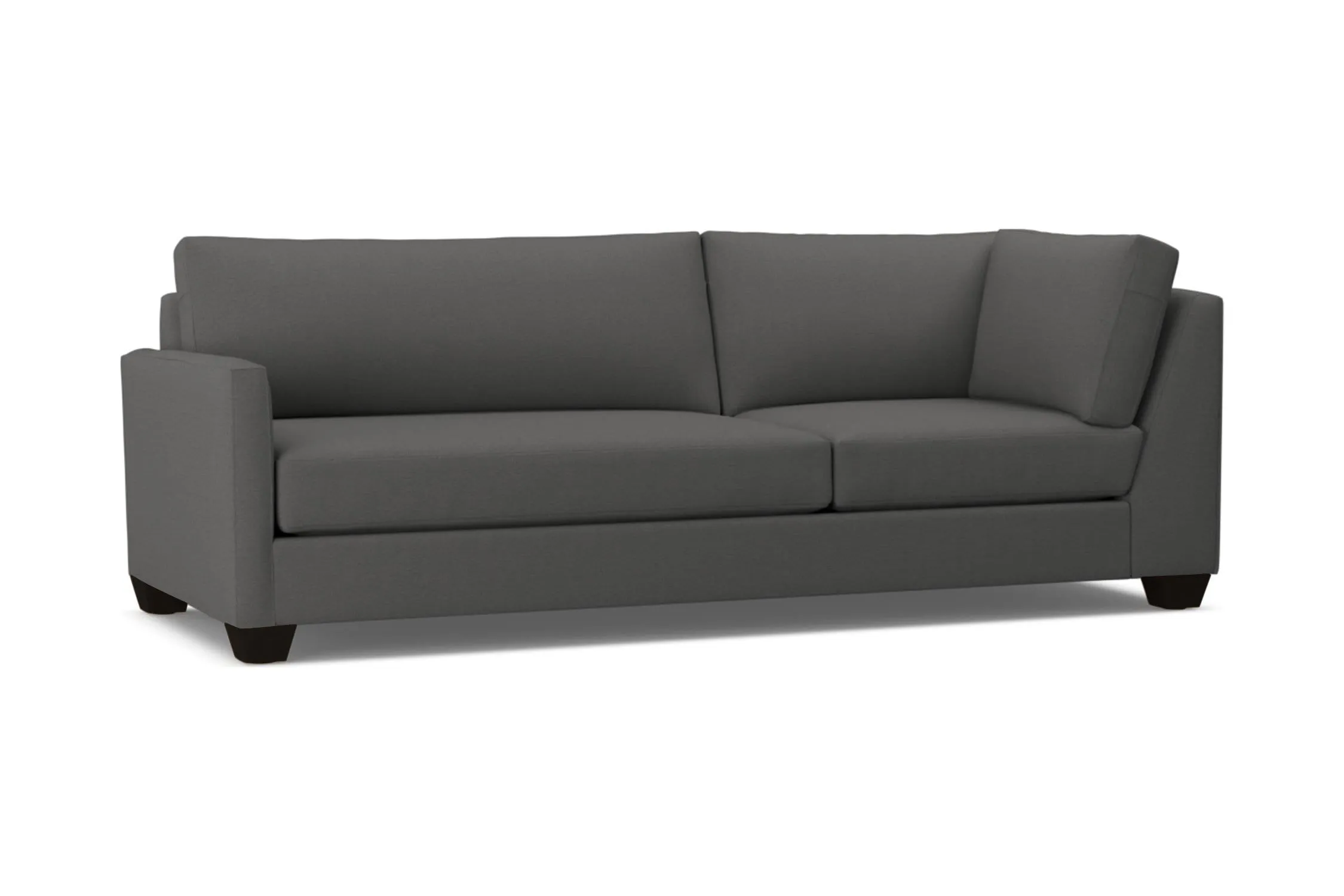 Tuxedo Left Arm Corner Sofa :: Leg Finish: Espresso / Configuration: LAF - Chaise on the Left