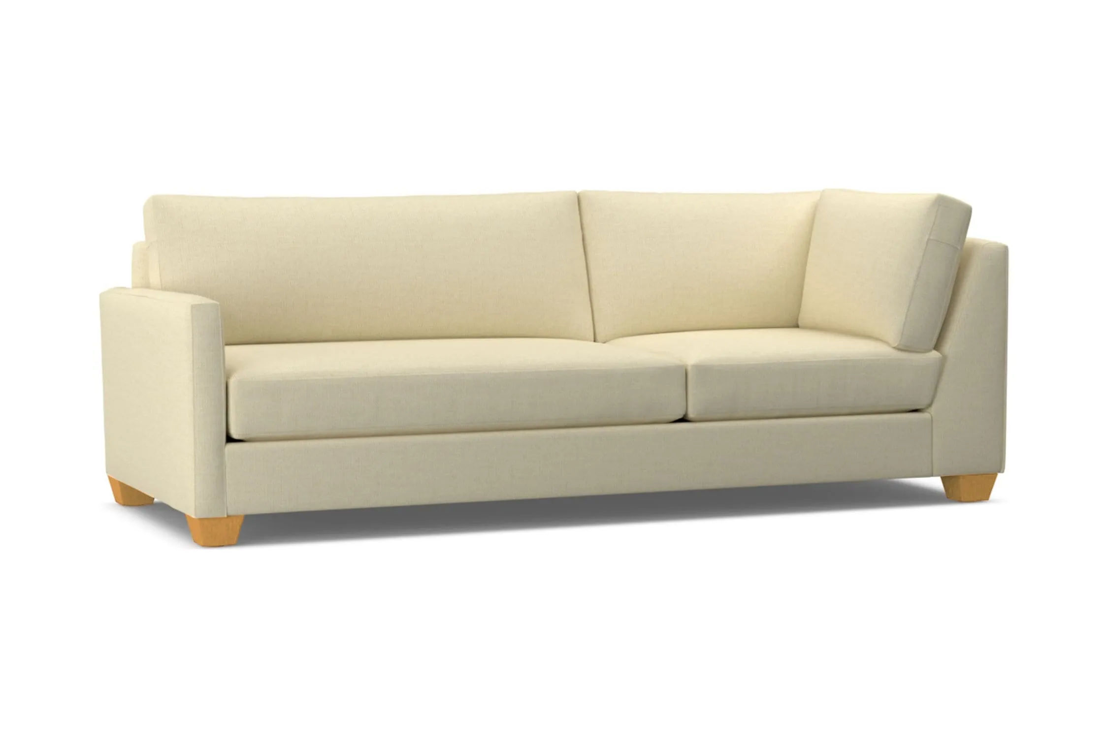 Tuxedo Left Arm Corner Sofa :: Leg Finish: Natural / Configuration: LAF - Chaise on the Left
