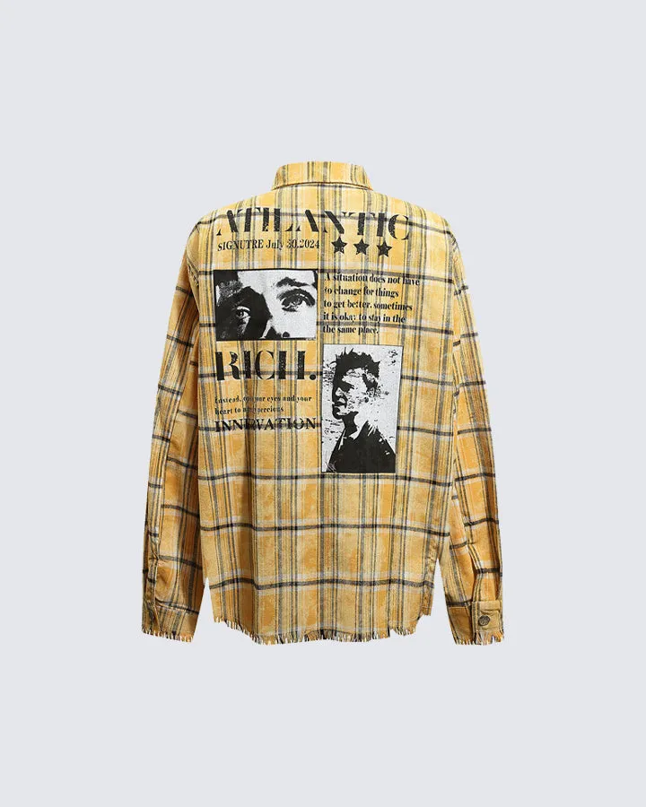 Vintage Plaid Printed Shirt