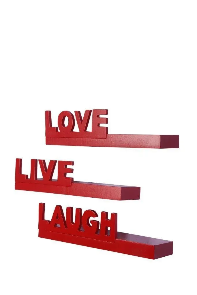 Wooden Beautiful Floating Wall Shelves (Set Of 3)