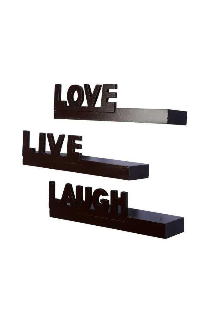 Wooden Beautiful Floating Wall Shelves (Set Of 3)