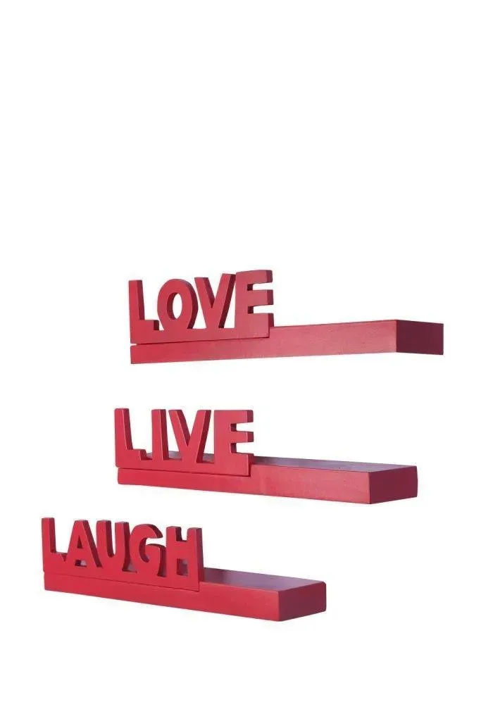 Wooden Beautiful Floating Wall Shelves (Set Of 3)