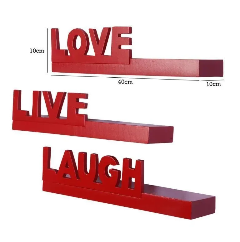 Wooden Beautiful Floating Wall Shelves (Set Of 3)