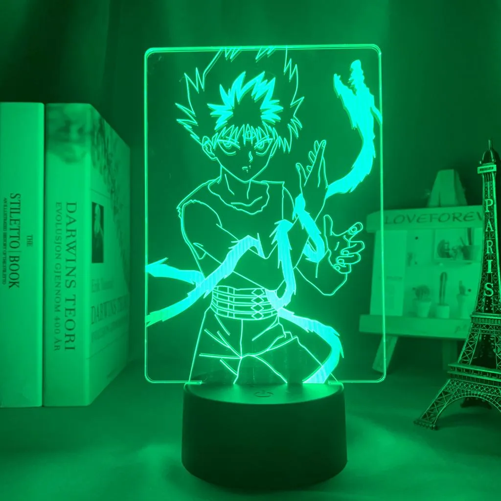Yu Hakusho Hiei Led Night Lamp 3d   LED Night Light Colorful Colors Changing Touch Remote Bedside Lamp Cool Gift