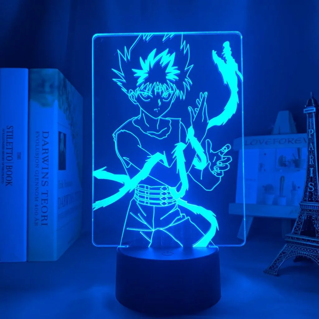 Yu Hakusho Hiei Led Night Lamp 3d   LED Night Light Colorful Colors Changing Touch Remote Bedside Lamp Cool Gift