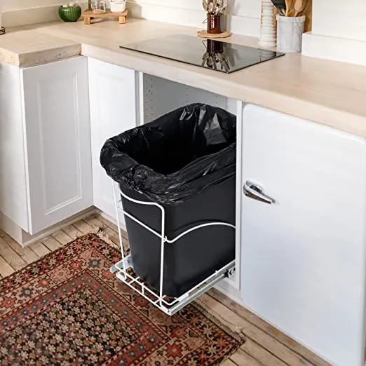 ZENY™ 7.6 Gallon Sliding Pull Out Trash Can ,29 Liter Capacity Black