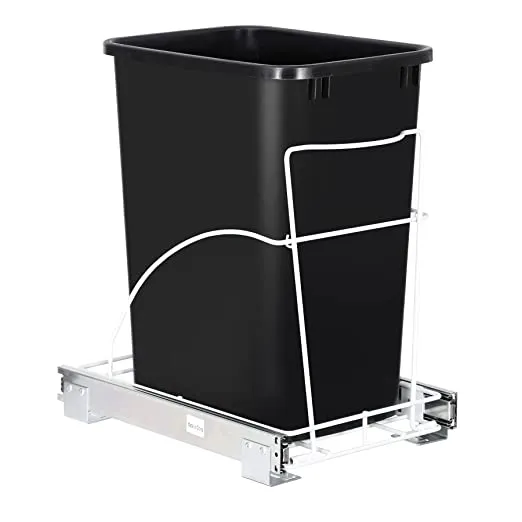 ZENY™ 7.6 Gallon Sliding Pull Out Trash Can ,29 Liter Capacity Black